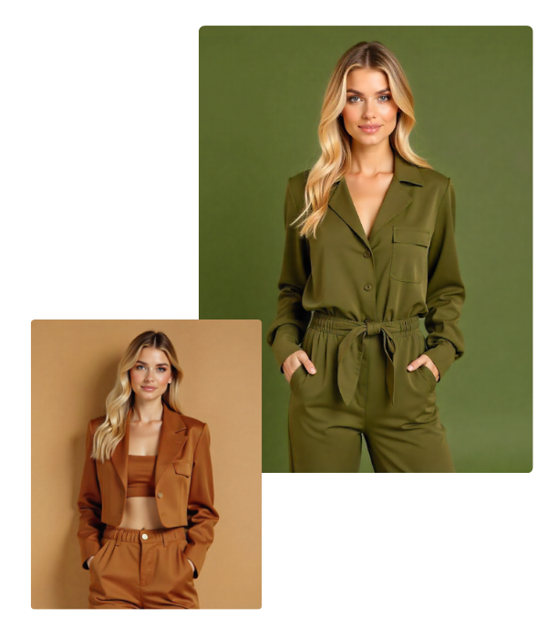 Model wearing debut collection